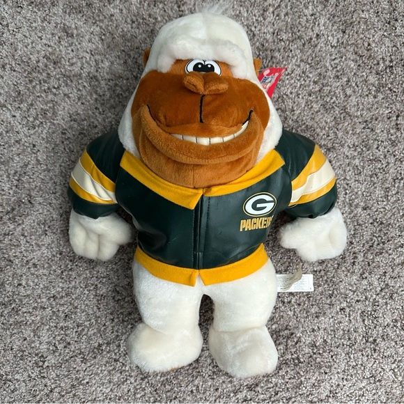 New NFL Green Bay Packers Plush Gorilla 12" Team Jacket Fan Collectible Toy 2001 - Picture 1 of 16